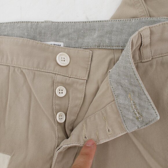 James Perse Pants Women 28 32x23 Cotton Linen Patchwork Button Fly Cropped chino - Picture 9 of 13